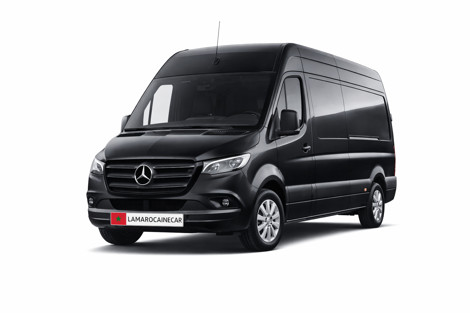 Mercedes Sprinter noir – location minibus premium pour transport de groupes au Maroc
