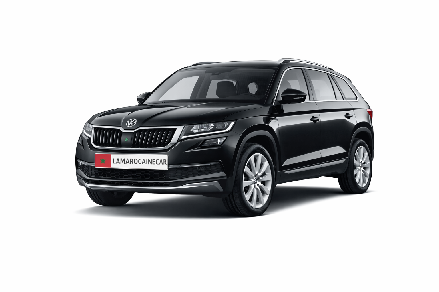 Skoda Kodiaq noire – location SUV familial premium au Maroc